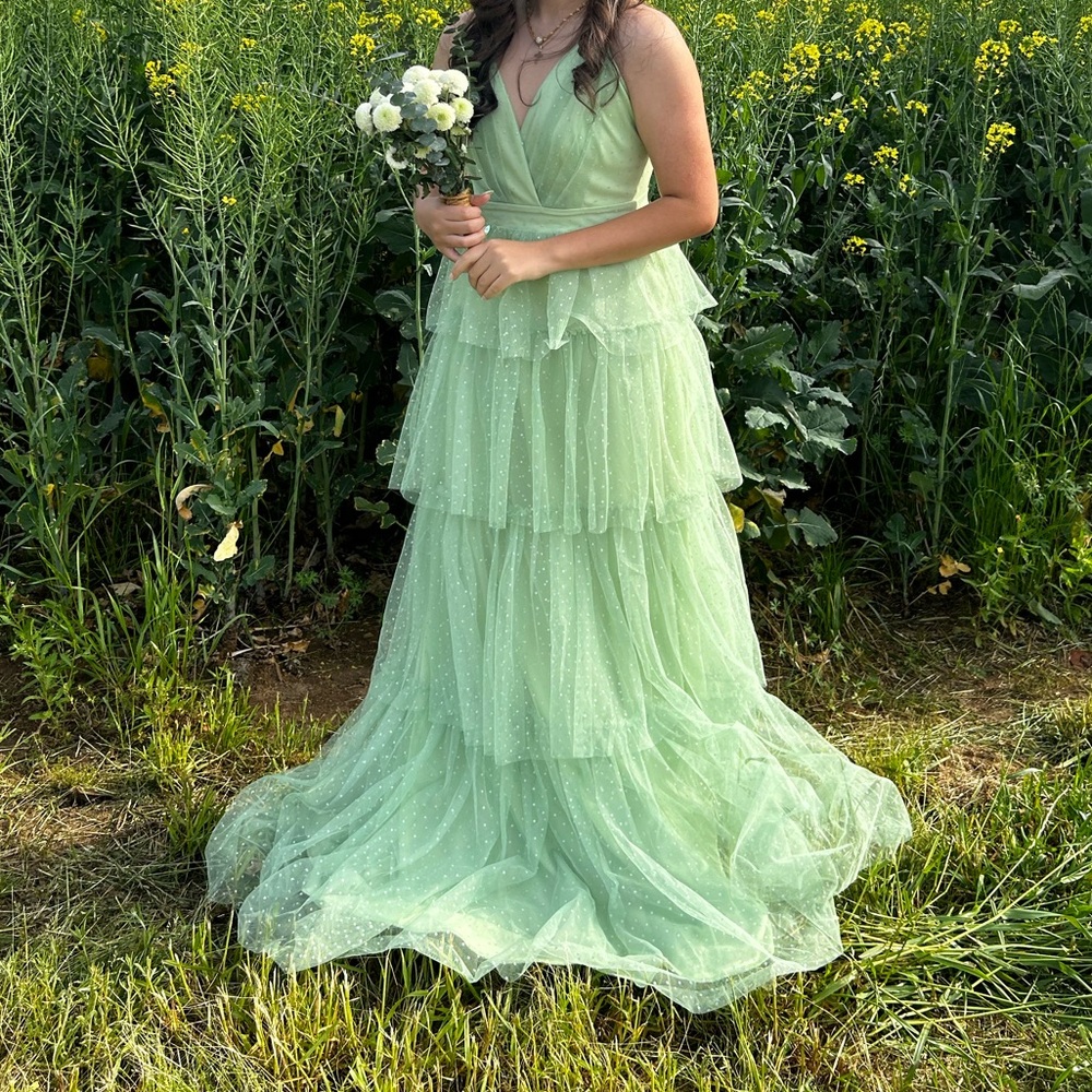 NanaMacs: Faith, Trust, & Pixie Dust Glitter Mesh Tiered Maxi Dress